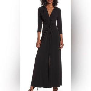 Eliza J Twisted Leg Jumpsuit, size 4 black